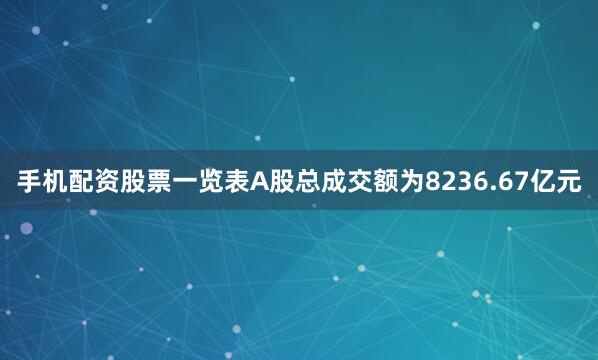 手机配资股票一览表A股总成交额为8236.67亿元